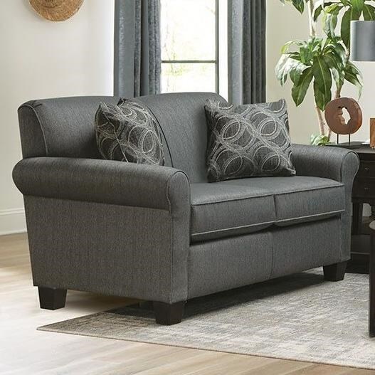 England Angie 4636 Rolled Arm Loveseat With Accent Pillows Furniture